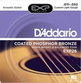 Acoustic Guitar Strings Coated Phosphor Bronze EXP26 Single Set of EXP26 Custom Light 11-52-P.O.P.